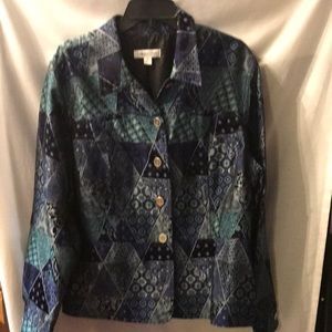 Coldwater Creek ladies size XL blue button down front jacket